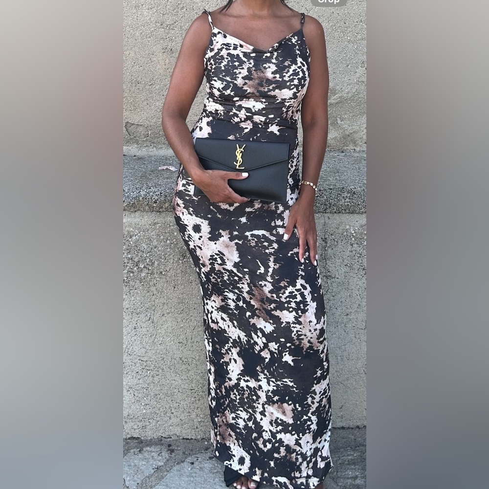 Brown multi color dress worn once size medium